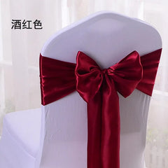 SHOWLU FASHION STORE Wine Red / 10 pcs 10/100pcs Satin Chair Bow Sashes Wedding Chair Knots Ribbon Butterfly Ties For Party Event Hotel Banquet Home Decoration