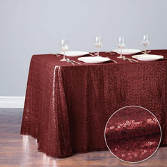  Showlu Fashion Store wine red / 120x180cm-47x71in Glitter Sequin Table Cloth Rectangular Table Cover Rose Gold Tablecloth For Wedding Birthday Party Home Decoration Custom Size