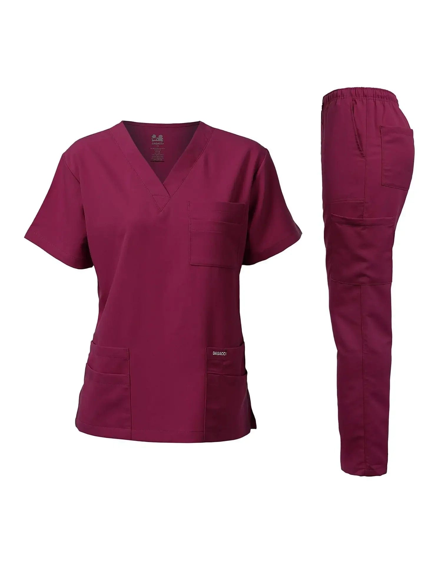 SHOWLU FASHION STORE Wine red / XL Beauty Salon Uniform Medical Clothes Scrub Suit Uniformes Tshirts Short Sleeve Dhypocrate Medical Work Clothes Nurse Blouses