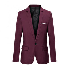 SHOWLU FASHION STORE Wine Red / XXXXXL Men Formal Business Suit Coat One Button Black Blue Red Men Slim Fit Fashion Blazer Suit Jacket Casual Suit Blazer Men Clothing