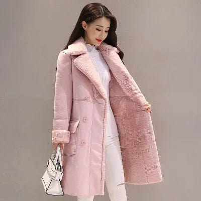 SHOWLU FASHION STORE Winter Fashion New High Quality Rabbit fur coat Velvet Fur Coat Long Fur Coat Female Loose Thick Warm Mink fur Teddy coat