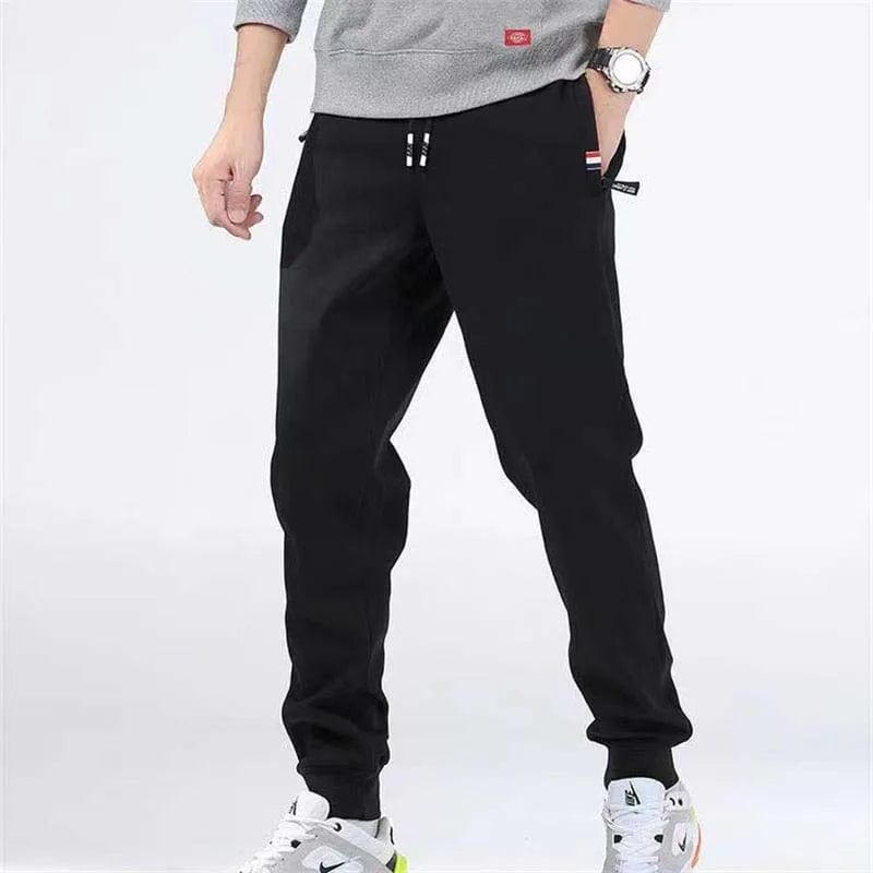  Showlu Fashion Store Winter Lambswool Warm Casual Pants Men's Fitness Jogging Sweatpants Male Solid Drawstring Bottoms Fleece Straight Trousers M-5Xl