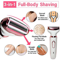 SHOWLU FASHION STORE WITH BOX 4 in 1 Electric Razor for Women Shaver Lady Shaver Body Hair Trimmer for Armpit Bikini Arm Leg Face Mustache Portable Painless