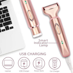 SHOWLU FASHION STORE with box / CHINA Professional 2 in 1 Epilator Electric Razor Hair Removal for Women Painless Face Shaver Bikini Pubic Hair Trimmer Machine Tools