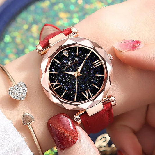  Showlu Fashion Store WOKAI high quality fashion casual women's belt Quartz Watch Lady student full diamond fashion vintage clock women