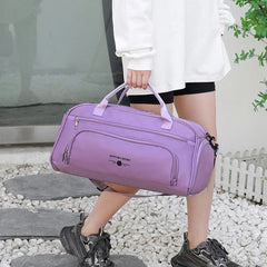  Showlu Fashion Store Woman Gym Fitness Bags Outdoor Yoga Handbag Travel Duffle Tote Luggage Shoulder Sports Shoes Pocket Weekend Crossbody Side Bag