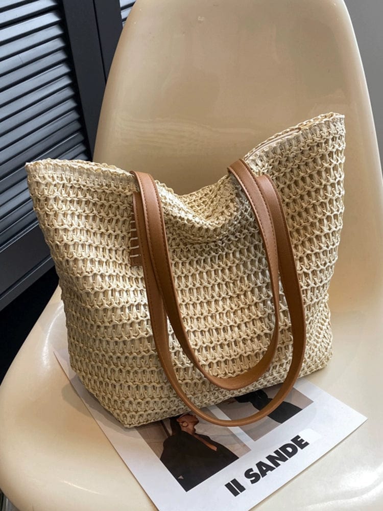  Showlu Fashion Store Women's Bag Spring and Summer Simplicity All-Match Super Hot Straw Woven Bag