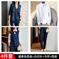 SHOWLU FASHION STORE Women's Coat for Interview Striped Suit