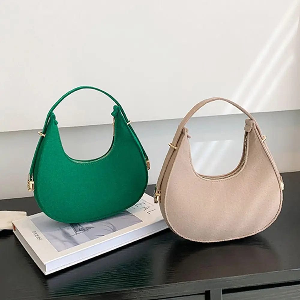 SHOWLU FASHION STORE Women's Crocodile Grain Underarm Bags Felt Fashion Shoulder Bag Cute Simple Handbags Female Purses