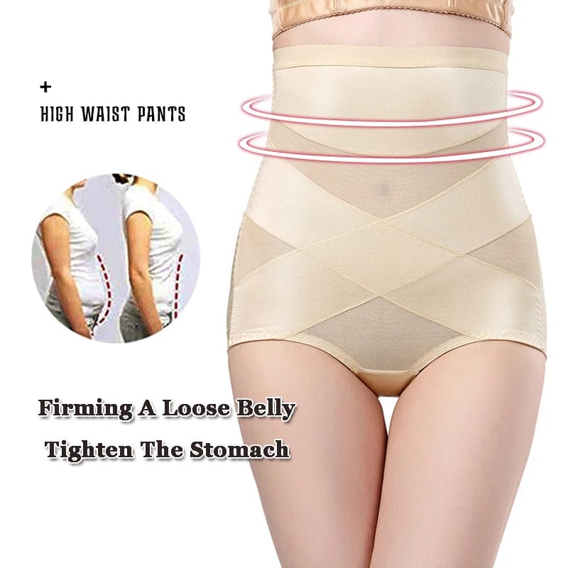  Showlu Fashion Store Women Sexy Cross Butt Lifter Body Shaper Briefs High Waist Trainer Panties Female Tummy Control Shapewear Slimming Underwear