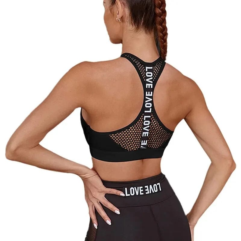  Showlu Fashion Store Women Sport Bra Fitness Letters Yoga Bra Cup Running Yoga Gym Fitness Crop Top Women Push Up Bralette Sports Bras