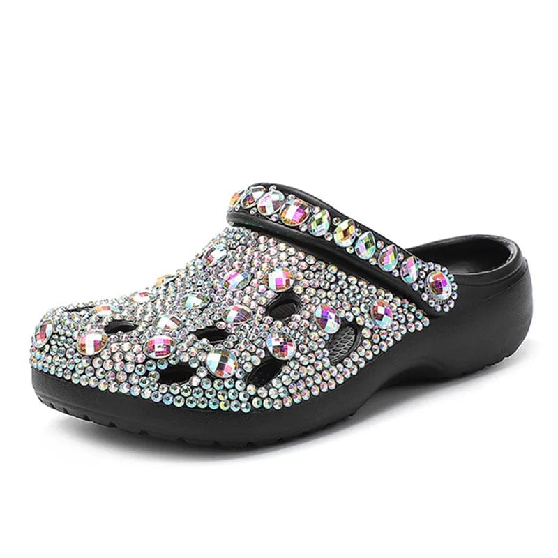 Showlu Fashion Store Women Summer Luxury Slippers EVA Rhinestone Decoration Sandals Beach Slides Flip Flop Soft Fashion Casual Shoes For Female 35-41