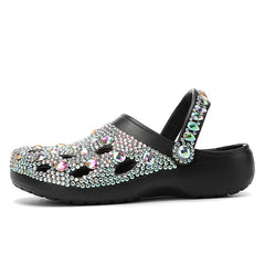 Showlu Fashion Store Women Summer Luxury Slippers EVA Rhinestone Decoration Sandals Beach Slides Flip Flop Soft Fashion Casual Shoes For Female 35-41