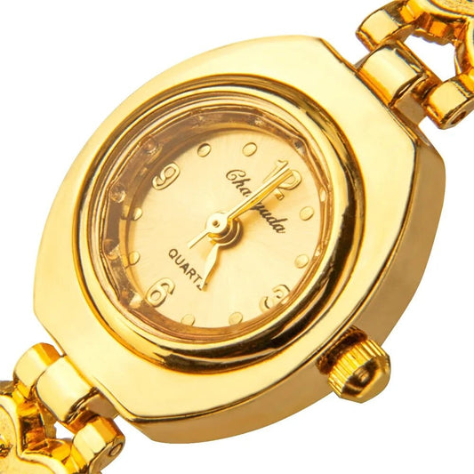 Showlu Fashion Store Women Watch Fashion Casual Gold Stainless Steel Bracelet Watch Small analog Dial Female Wristwatch Hour Clock elegant Relojes