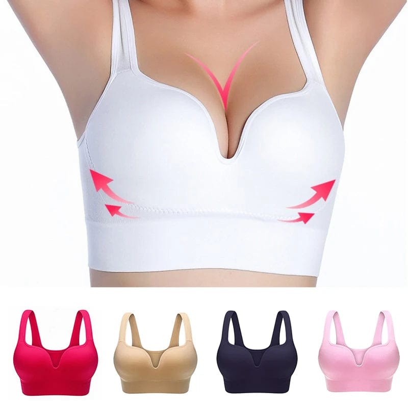 SHOWLU FASHION STORE Women Wireless Sports Bra Fitness Running Vest Gym Workout Underwear Padded Tops Bralette Breathable Brassiere Push Up Bras