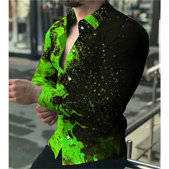 SHOWLU FASHION STORE wsx2093 / 6XL Spring and Autumn men's cardigan, men's shirt 3D digital printed shirt, oversized men's shirt, long sleeved shirt trend design