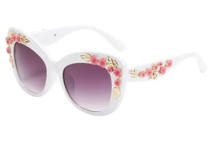  Showlu Fashion Store WT / as picture Retro Cat Eyes Sunglasses  Flower Cat Eyes Sunglasses UV400 Butterfly Eyes Broken Plastic Gradient Men's and Women's Sunglasses