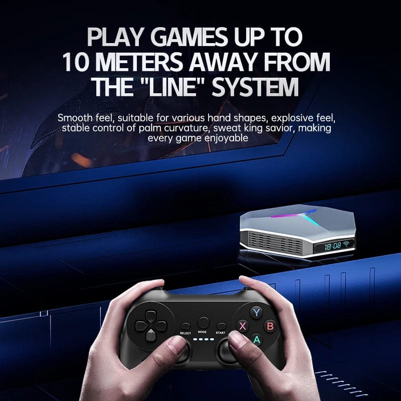  Showlu Fashion Store X10 Video Game Console 4k Gamestick TV BOX 5G Dual System 2.4G Wireless Gamepad PSP N64 PS1 Emulators 128G 10000 Retro Games