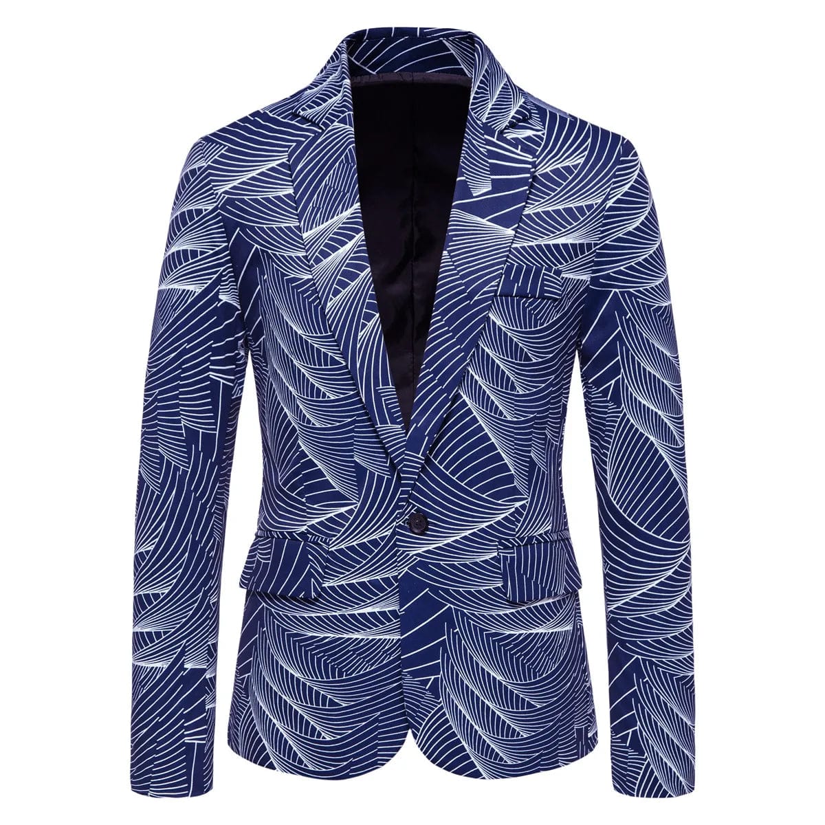  Showlu Fashion Store X952-navy blue / Eu Size S New Men's Fashion Printed Blazer Business Casual Blazer Classic Party Suit Jackets