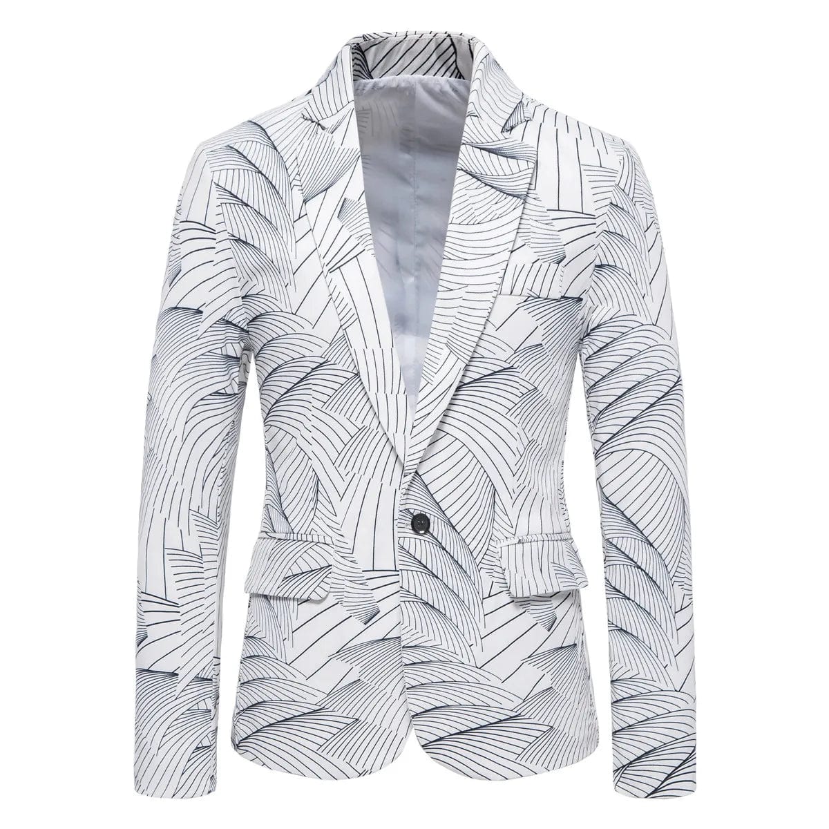  Showlu Fashion Store X952-white / Eu Size S New Men's Fashion Printed Blazer Business Casual Blazer Classic Party Suit Jackets