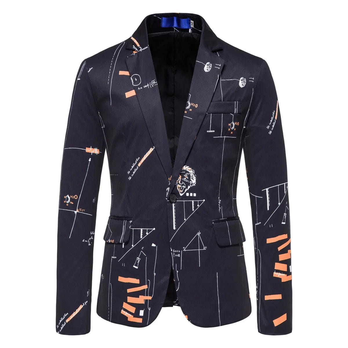  Showlu Fashion Store X953-black / Eu Size S New Men's Fashion Printed Blazer Business Casual Blazer Classic Party Suit Jackets