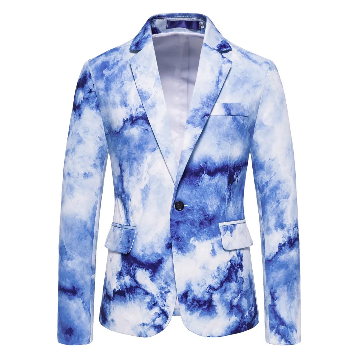  Showlu Fashion Store X955-blue / Eu Size S New Men's Fashion Printed Blazer Business Casual Blazer Classic Party Suit Jackets