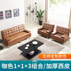 SHOWLU FASHION STORE Xipi 1 1 3 Brown Office sofa bed folding dual-purpose reclining office small apartment guest sofa black