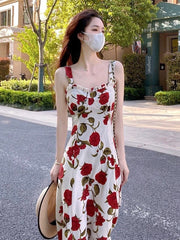  Showlu Fashion Store Xishuangbanna French Strap Travel Dress