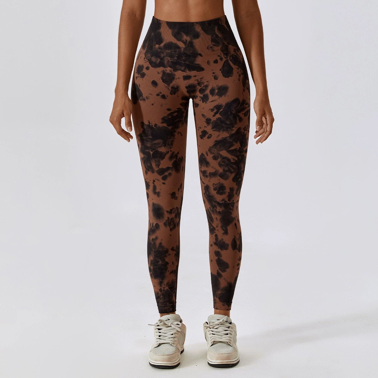  Showlu Fashion Store XL / Black Brown Fashion Tie Dye Seamless High Waist Yoga Pants Peach Hip Raise Fitness Pants Running Sports Tight Pants