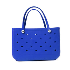 Showlu Fashion Store XL blue Beach Bogg Bag Rubber Tote Bag Waterproof Travel Bag for Women Washable Tote Bag Handbag For Sports Beach Market Pool