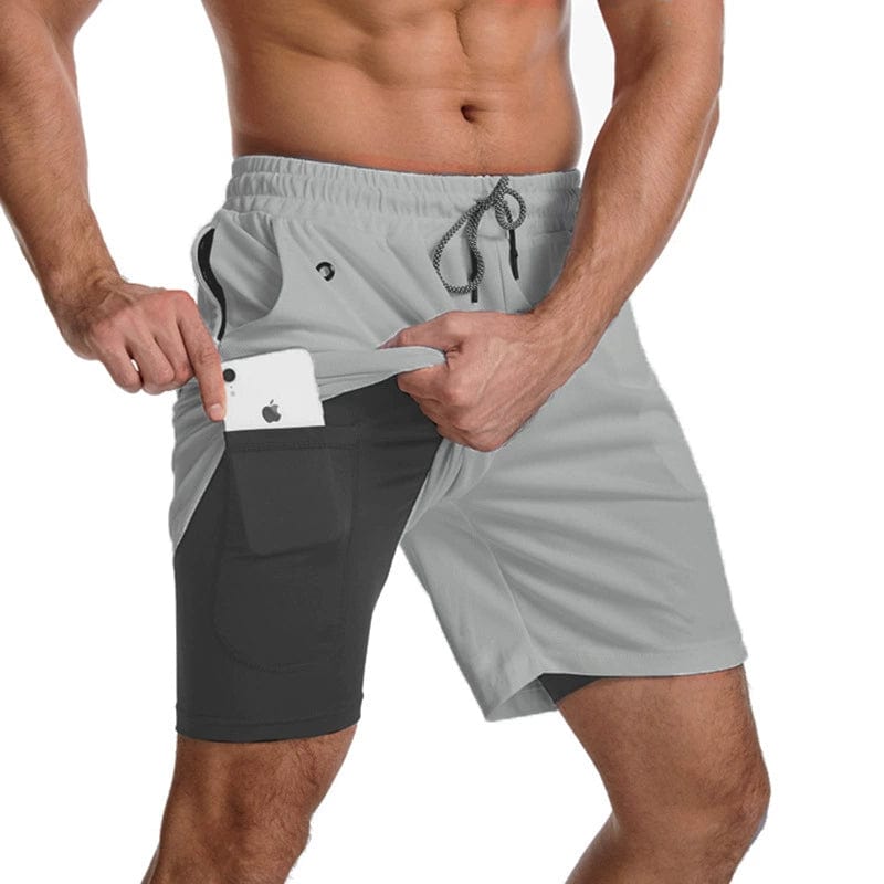 Showlu Fashion Store XL / Light gray Crazy Muscle Workout Personalized Trendy Quick-Dry Men's Shorts