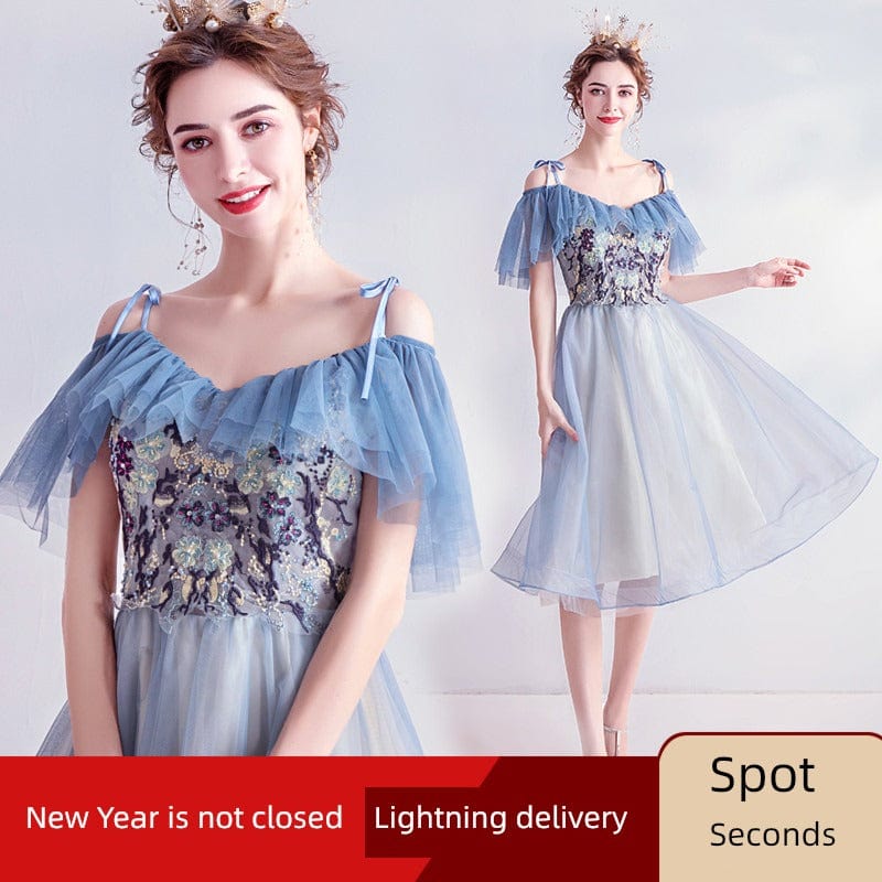  Showlu Fashion Store XS / Blue Limited Time Special Offer Blue Birthday Party Dress Performance