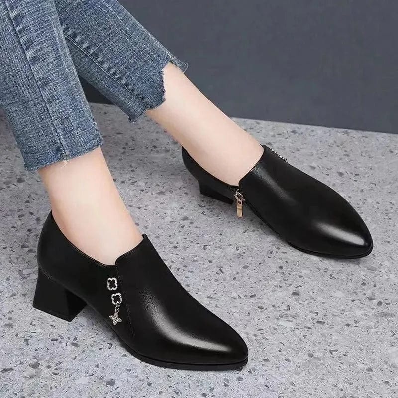  Showlu Fashion Store y / 35 Cresfimix Botas Femininas Women Cute Sweet High Quality Square Heel Short Ankle Boots Lady Casual Street Winter Heel Shoes A790B