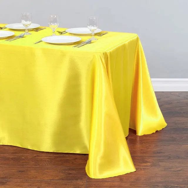  Showlu Fashion Store Yelllow / 228x335cm-90x132inch Rectangular Table Cloth Satin Cloth Square Table Cloth suitable for buffet table party holiday dinner wedding banquet decoration