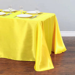  Showlu Fashion Store Yelllow / 228x335cm-90x132inch Rectangular Table Cloth Satin Cloth Square Table Cloth suitable for buffet table party holiday dinner wedding banquet decoration