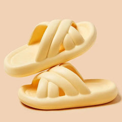  Showlu Fashion Store Yellow / 36-37(fit35-36) High Quality Couple Soft Sole Platform Slippers For Women Summer Bathroom Beach Slides Men Ultra-Light Slipper Outdoor Sandals