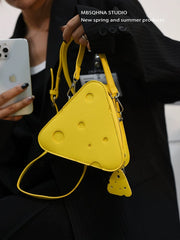  Showlu Fashion Store Yellow Mbsqhna Niche Original Hole Triangle Earphone Bag