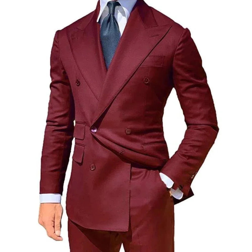 Yellow men's 2-piece skinny fit wedding suit blazer and trousers by Showlu Fashion Store, tailored for formal and casual occasions.