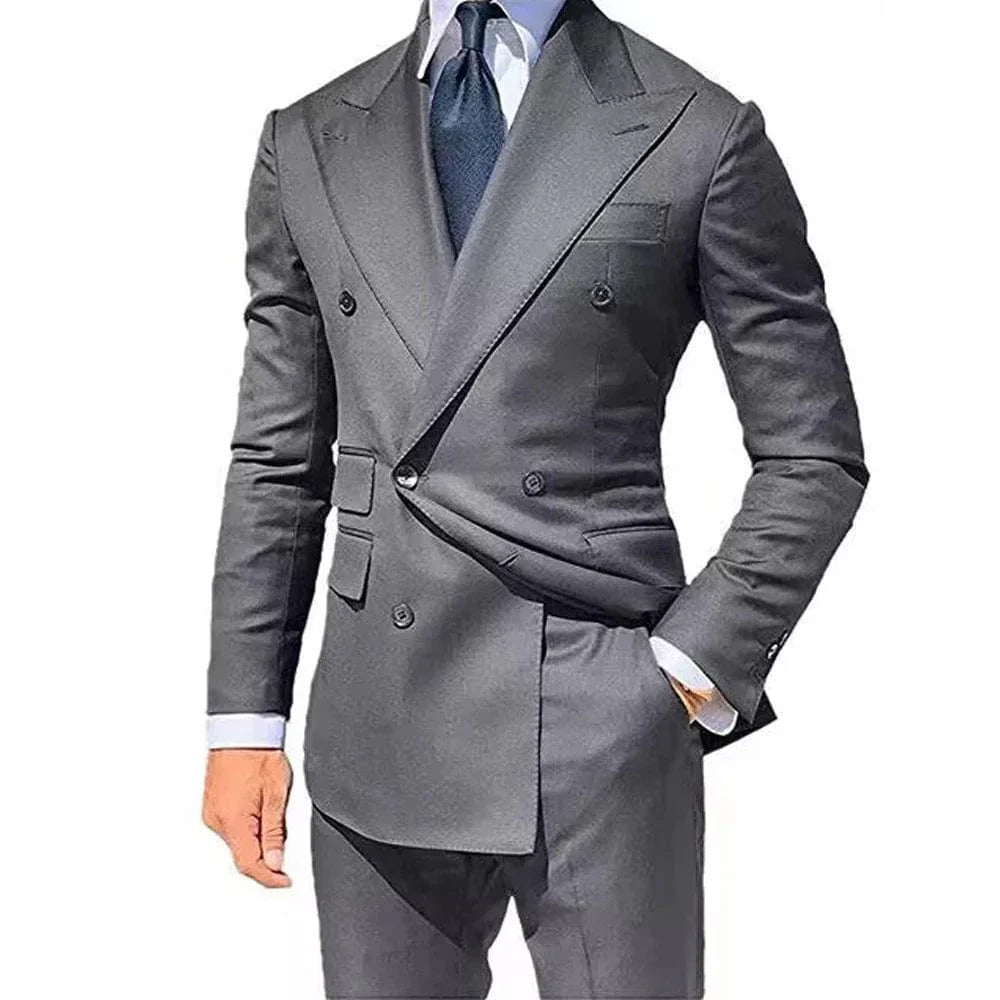 Yellow men's 2-piece skinny fit wedding suit blazer and trousers by Showlu Fashion Store, stylish formal and groom attire.
