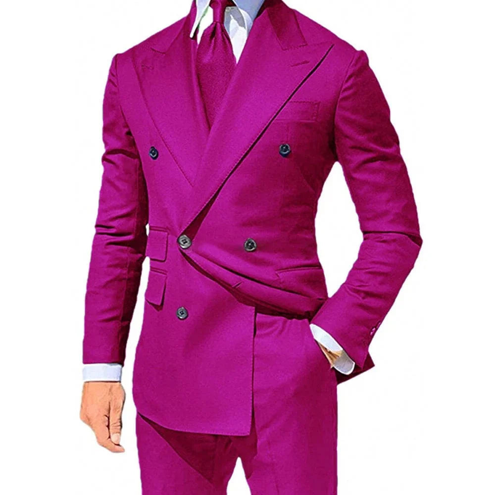 Yellow men's 2-piece skinny fit wedding suit blazer and trousers by Showlu Fashion Store, stylish formal and groom attire.