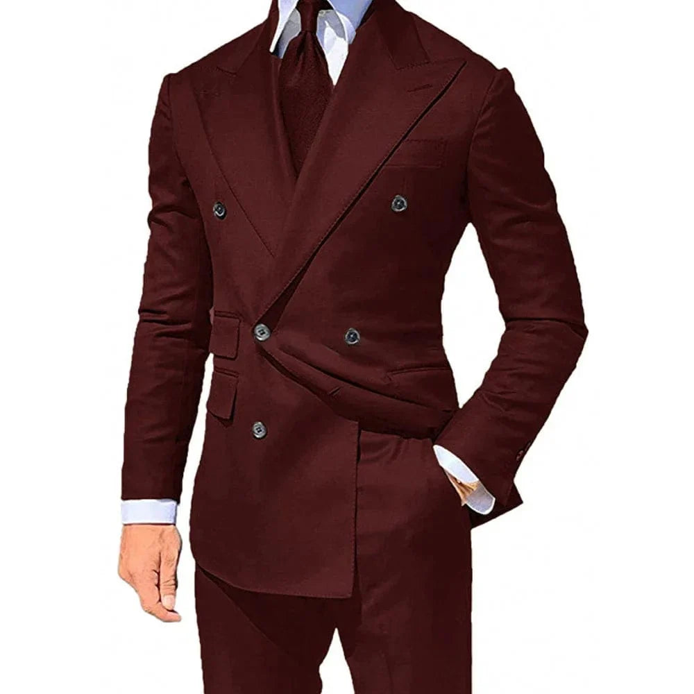 Yellow men's 2-piece skinny fit wedding suit blazer and trousers by Showlu Fashion Store, casual and formal wedding attire.