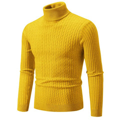 SHOWLU FASHION STORE Yellow / Pack of 1 / M Winter High Neck Thick Warm Sweater Men Turtleneck Brand Mens Sweaters Slim Fit Pullover Men Knitwear Male Double Collar