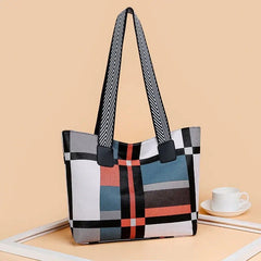  Showlu Fashion Store Yellow Plaid Women Large Capacity Handbag Totes Ladies Fashion Casual Big Size Retro PU Leather Shoulder Shopping Pack Female Daily Use Bag