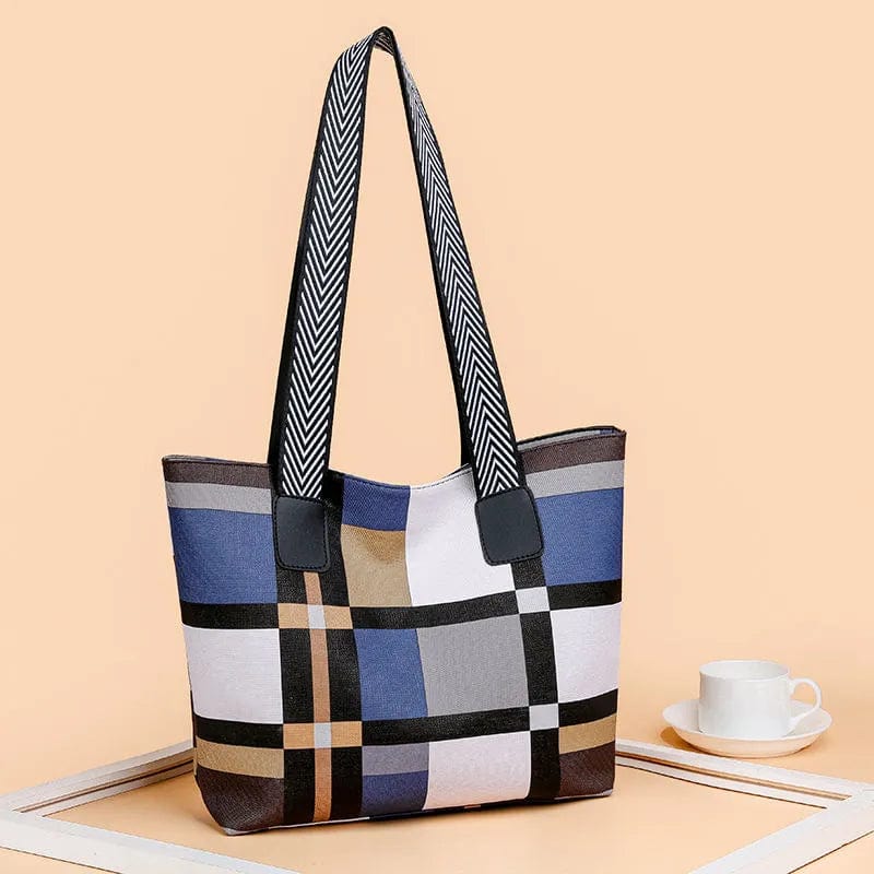  Showlu Fashion Store Yellow Plaid Women Large Capacity Handbag Totes Ladies Fashion Casual Big Size Retro PU Leather Shoulder Shopping Pack Female Daily Use Bag