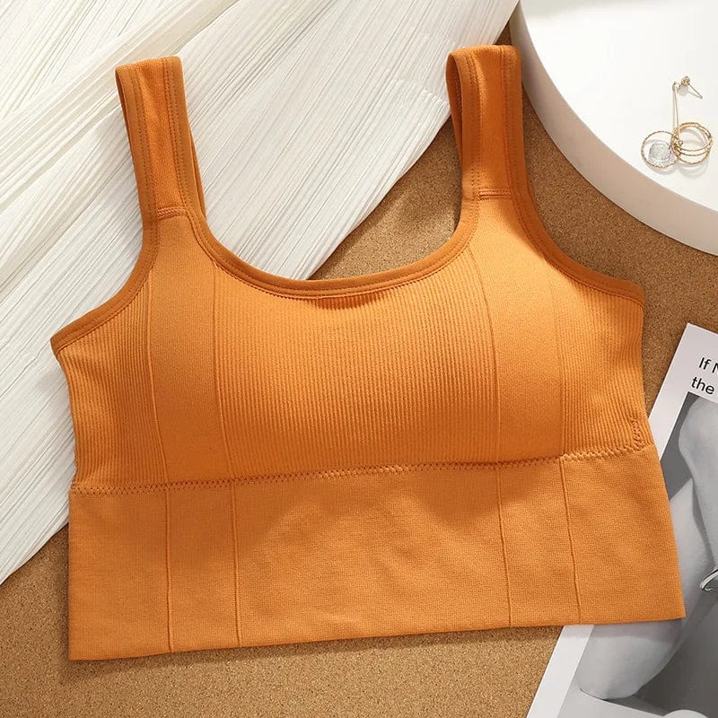 Showlu Fashion Store Yellow Top / One size(40-60kg) Breathable Sports Bra Shockproof Crop Top Anti-sweat Fitness Top Women Seamless Yoga Bra  Push Up Sport Top Gym Workout Top