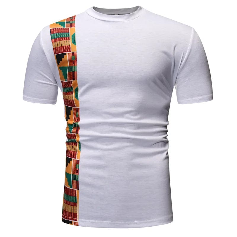  Showlu Fashion Store YS02 white / XXL White Patchwork African Dashiki T Shirt