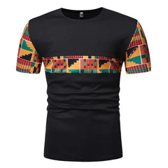  Showlu Fashion Store YS08 black / XXL White Patchwork African Dashiki T Shirt