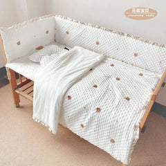 SHOWLU FASHION STORE Yuan Shuang Baby Class A baby and children's bed Kit quilt bed surround embroidery baby bear spring and winter baby