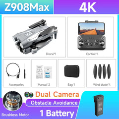  Showlu Fashion Store Z908Max Gray / With 1 Battery HOT Z908 Pro / MAX Mini Drone 4k Professional Camera 2.4G WIFI Obstacle Avoidance Helicopter Remote Control Quadcopter RC Toys