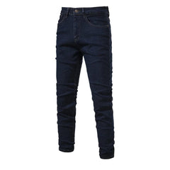 Showlu Fashion Store ZH102-DKBlue / 29 AIOPESON 2023 Autumn Denim Jeans Pants Men Slim Fit Straight Jeans for Men Quality Cotton Business Casual Wear Mens Denim Pants